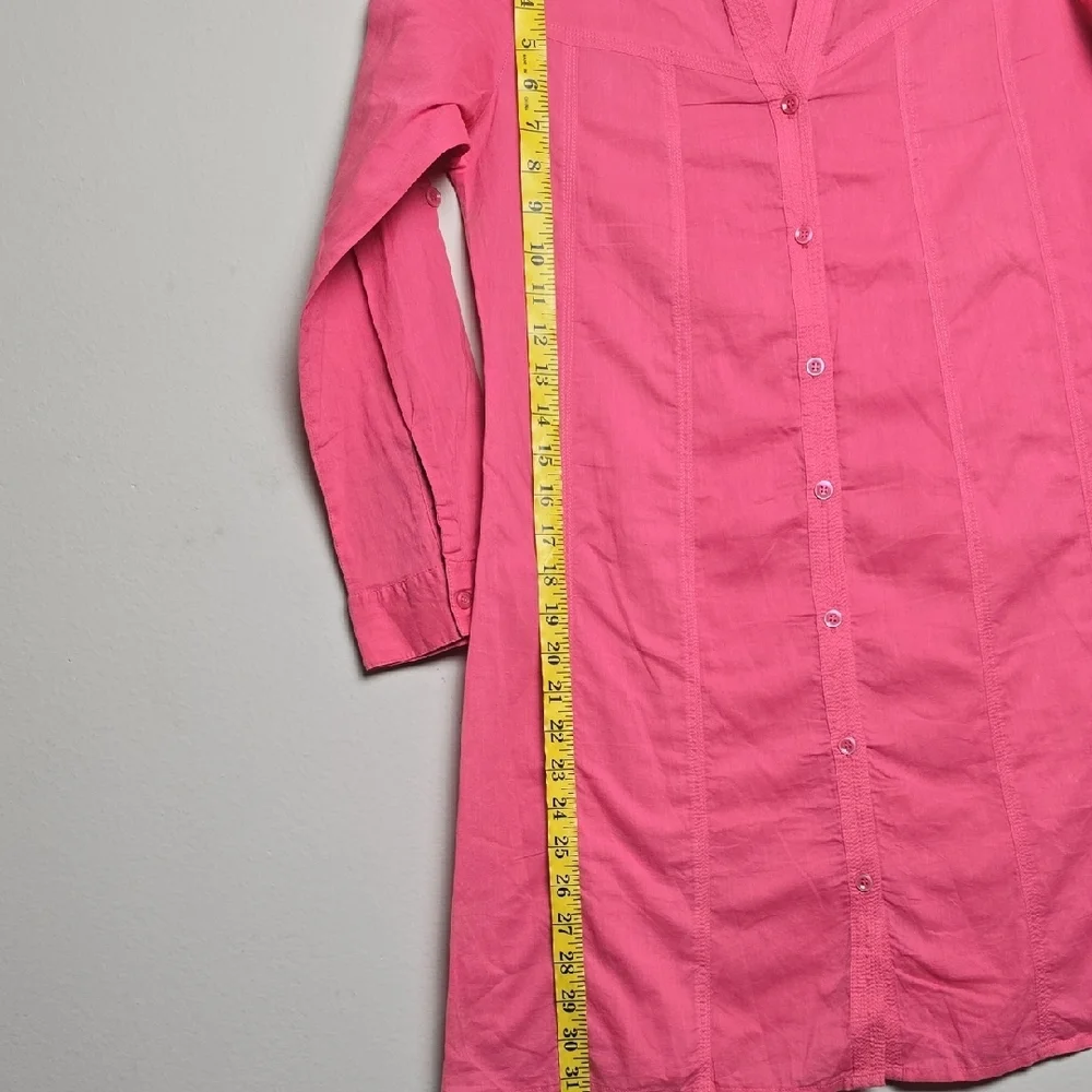 Women Zara Pink Button-Up Tunic Top - Picture 9 of 15